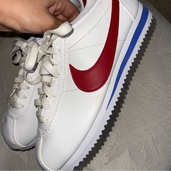 Nike | Womens Classic Cortez Premium White Red And Blue Size: 6.5 - Picture 4 of 7